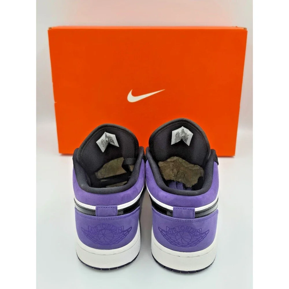 Air Jordan 1 Low Court Purple Black White Men’s 10.5 Women’s 12 Immaculate